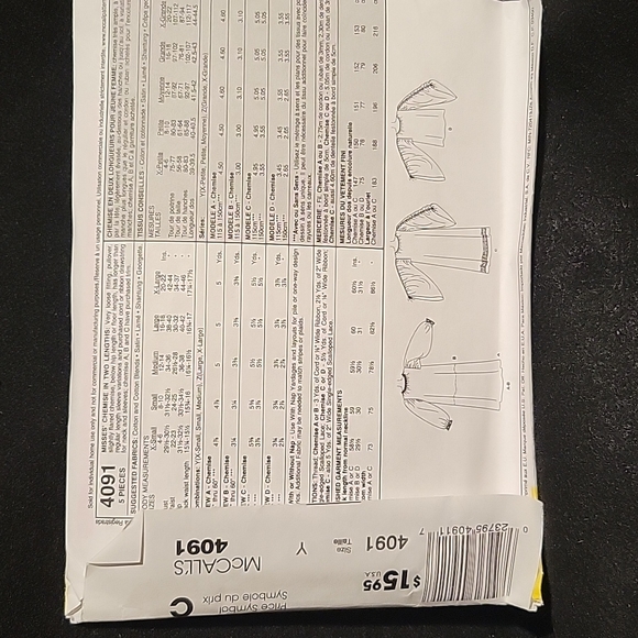 McCall's: Sewing Pattern Uncut 4091 - Picture 2 of 3